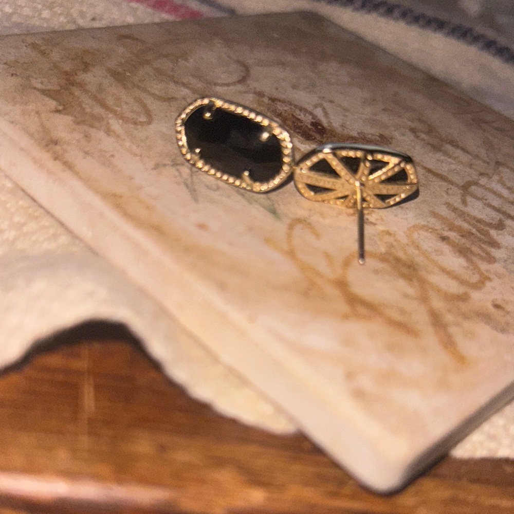Kendra Scott Black and Gold Stud Earrings